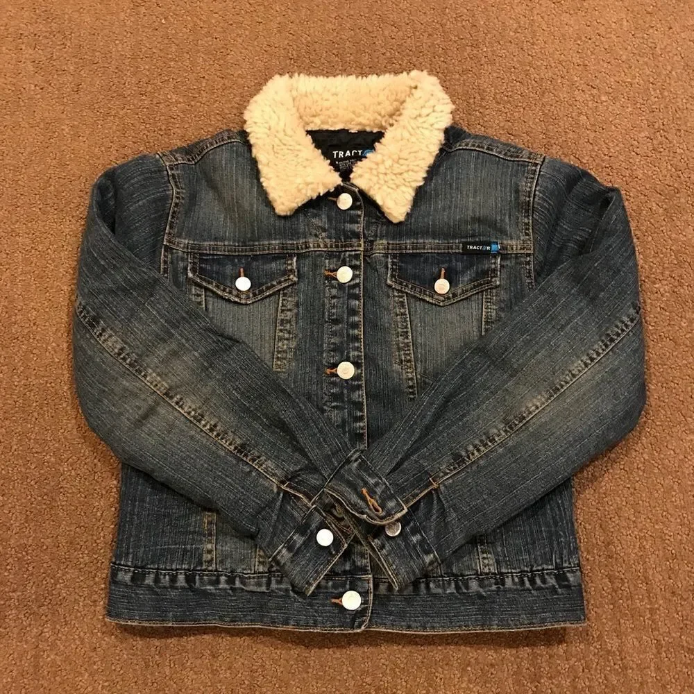 Tractor Faux Fur Collar Jean Jacket